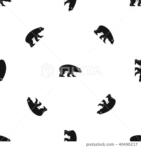 Bear pattern seamless black 40490217