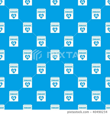 Valentines day calendar pattern seamless blue Valentines day calendar pattern seamless blue 40490234