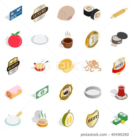 Pastille icons set, isometric style 40490260