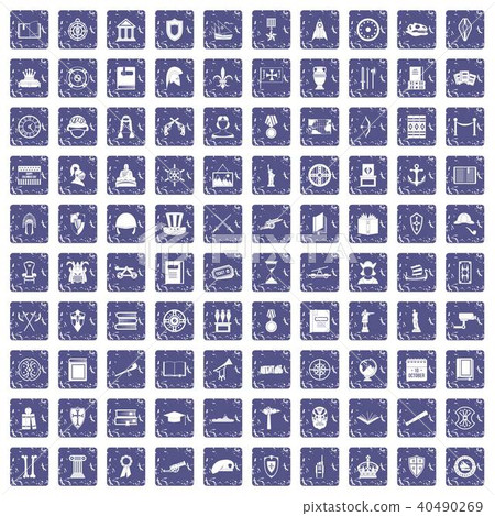 100 history icons set grunge sapphire 100 history icons set grunge sapphire 40490269