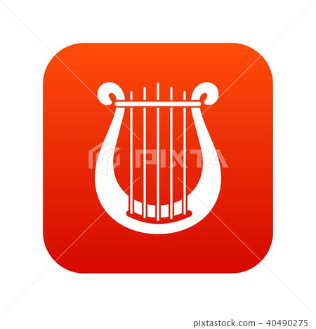 Harp icon digital red Harp icon digital red 40490275