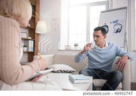 Uncertain thoughtful man thinking mature psychologists words Uncertain thoughtful man thinking mature psychologists words 40491747