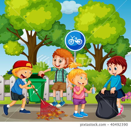 Good Kids are Cleaning Park Good Kids are Cleaning Park 40492390