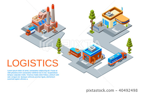 Vector isometric logistics transportation concept 40492498