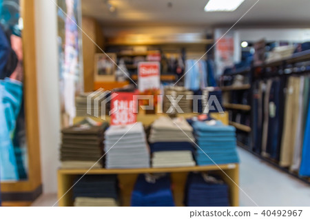 Abstract blurred photo of clothing store in a shopping mall, shopping concept 40492967