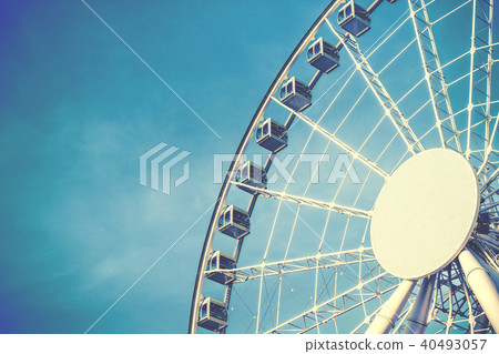 Closeup part of ferris wheel over the blur sky 40493057