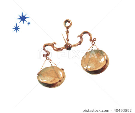 十二星座天秤座水彩插圖 40493892