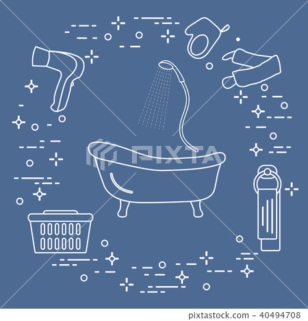 Bath, shower, dryer, washcloths, towel, basket Bath, shower, dryer, washcloths, towel, basket 40494708