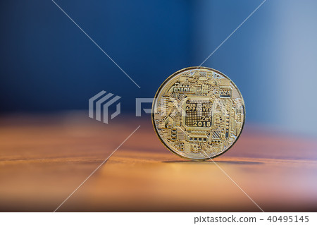 Cryptocurrency electronic sign Bitcoin copy space. 40495145