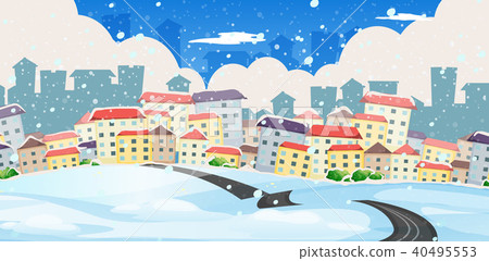 A Road to Big City in Winter 40495553