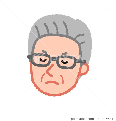 Displeased senior man's face Displeased senior man's face 40496623