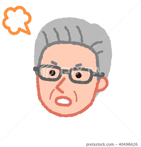 Angry senior man face Angry senior man face 40496626