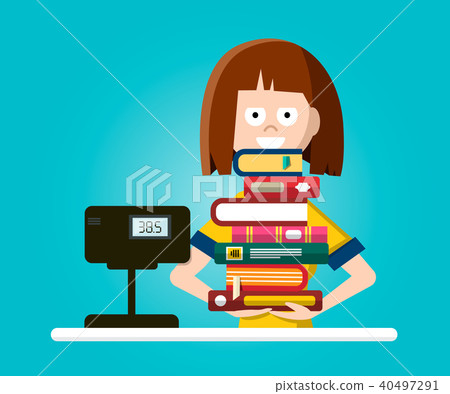Bookstore or Library Vector Flat Design 40497291