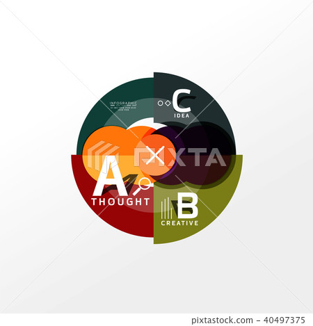 Geometric infographic banner, paper info diagram created with color shapes Geometric infographic banner, paper info diagram created with color shapes 40497375