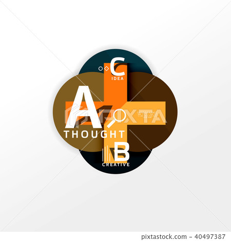 Geometric infographic banner, paper info diagram created with color shapes Geometric infographic banner, paper info diagram created with color shapes 40497387