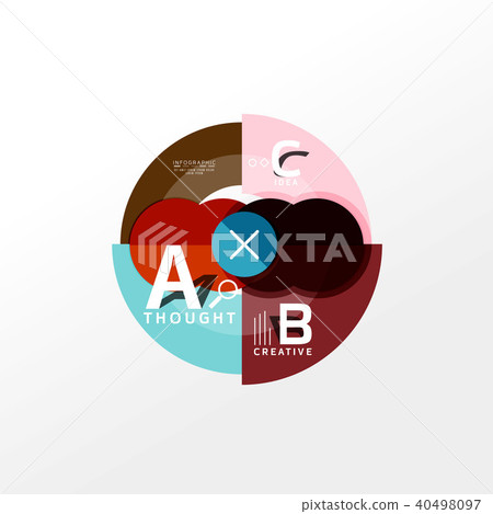 Geometric infographic banner, paper info diagram created with color shapes Geometric infographic banner, paper info diagram created with color shapes 40498097