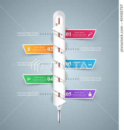 Thermometer business infographics. Health icon. 40498797