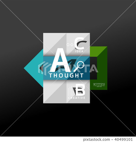 Geometric infographic banner, paper info diagram created with color shapes 40499101