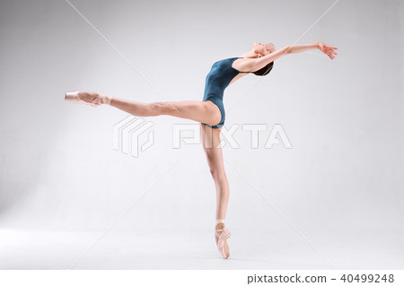 Slim beautiful ballerina on white backgorund Slim beautiful ballerina on white backgorund 40499248