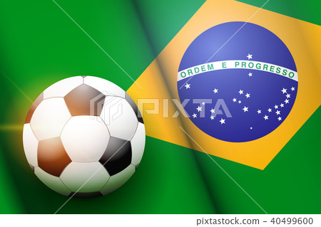 Football ball and Brazil Flag 40499600