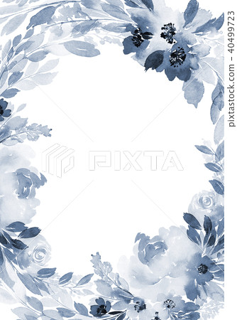 Greeting card with watercolor flowers handmade. 40499723