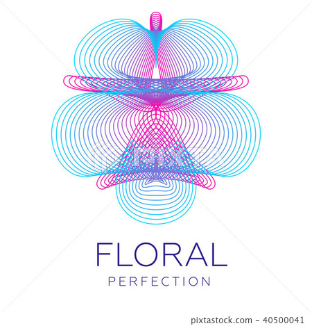 Fantastic abstract flower, gradient blending lines 40500041