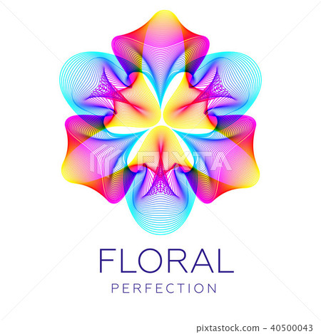 Fantastic abstract flower, gradient blending lines 40500043