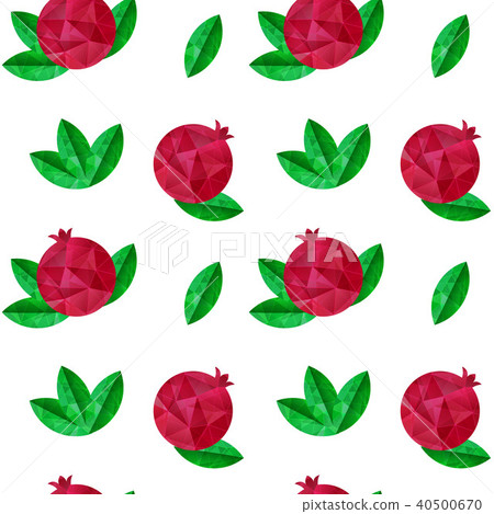 Pomegranates seamless pattern, red and green Pomegranates seamless pattern, red and green 40500670