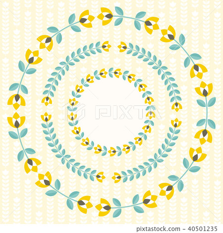 Set of design elements - round floral frames Set of design elements - round floral frames 40501235