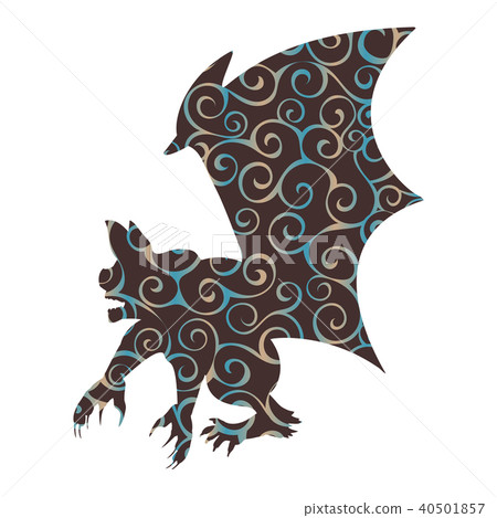 Gargoyle Chimera pattern silhouette ancient mythology fantasy 40501857
