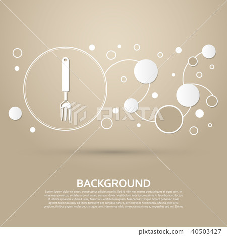 fork icon on a brown background with elegant style 40503427
