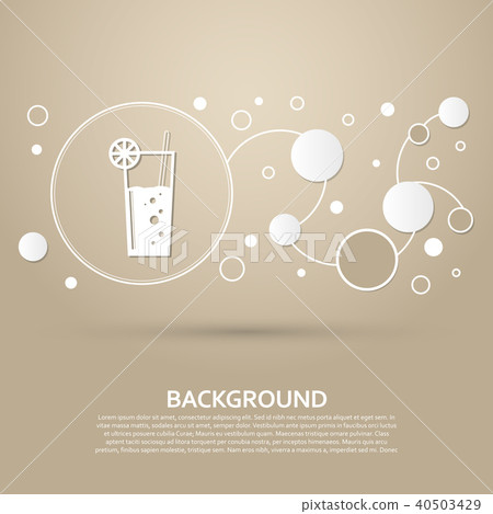 Cocktail Icon on a brown background with elegant s Cocktail Icon on a brown background with elegant s 40503429