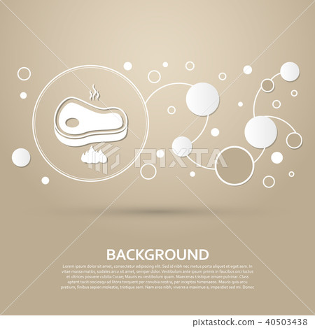 Beef Meat Steak icon on a brown background with el Beef Meat Steak icon on a brown background with el 40503438
