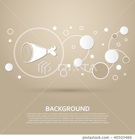 Ham Icon on a brown background with elegant style 40503466