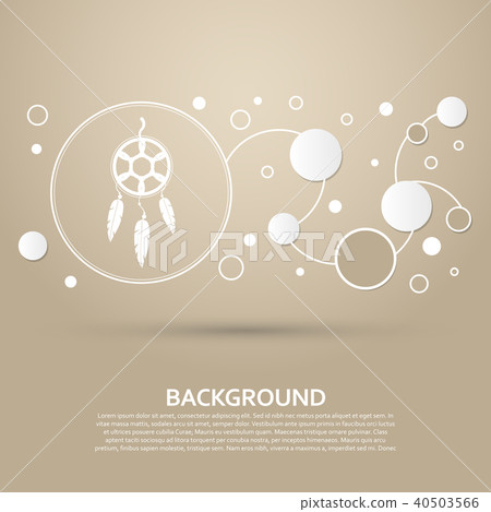 Dreamcatcher icon on a brown background with elega Dreamcatcher icon on a brown background with elega 40503566
