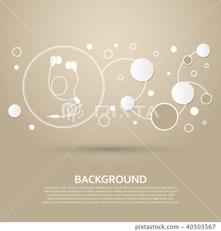 Headphones icons on a brown background with elegan Headphones icons on a brown background with elegan 40503567