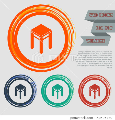 Stool icons on the red, blue, green, orange button Stool icons on the red, blue, green, orange button 40503770