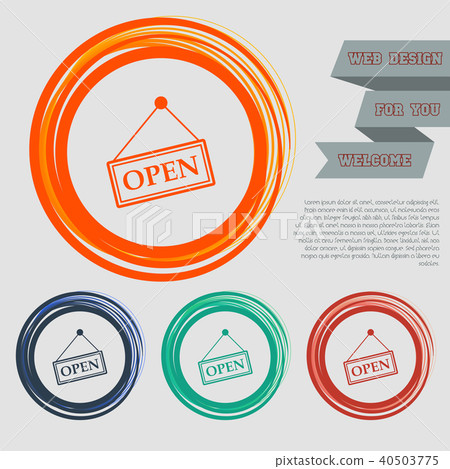 Open Icon on the red, blue, green, orange buttons Open Icon on the red, blue, green, orange buttons 40503775