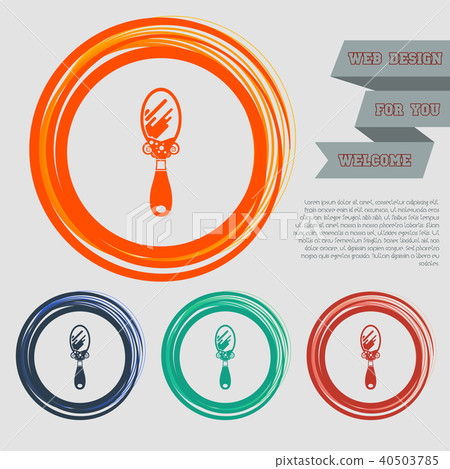 mirror icon on the red, blue, green, orange button mirror icon on the red, blue, green, orange button 40503785