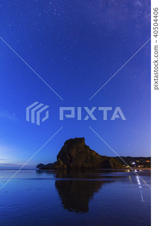New Zealand Piha Beach Starry Sky and Lion Rock New Zealand Piha Beach Starry Sky and Lion Rock 40504406
