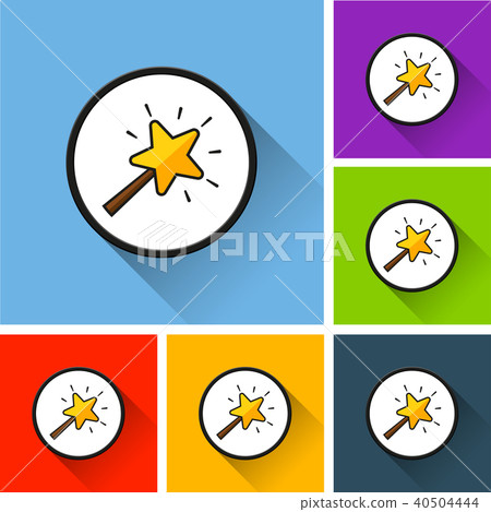 magic wand icons with long shadow magic wand icons with long shadow 40504444