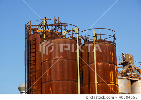 old rustic iron silo at old industrial farm old rustic iron silo at old industrial farm 40504555