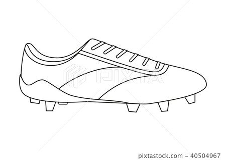 Line art black and white soccer boots. Line art black and white soccer boots. 40504967