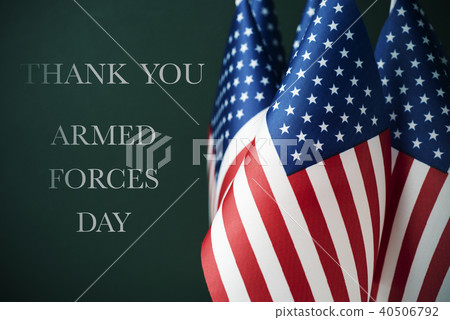 text armed forces day and american flags 40506792