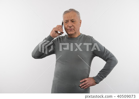 Nice aged man making a call 40509073