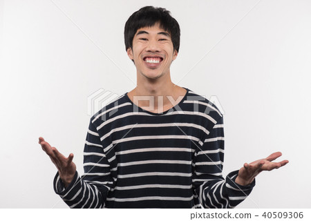 Joyful Asian man expressing his emotions 40509306