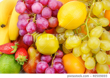 Beautiful background of ripe fruits. 40509893