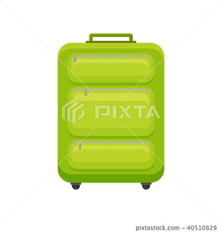 bright green luggage
