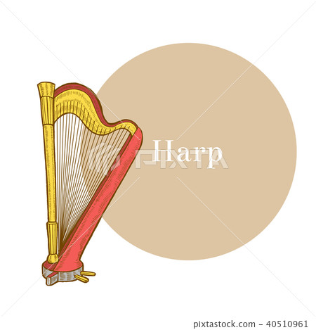 Harp in Hand Drawn Style Harp in Hand Drawn Style 40510961