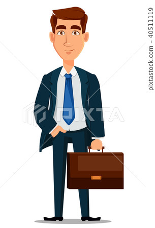 Business man in formal suit holding briefcase 40511119
